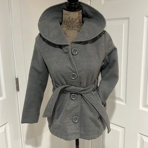 ME JANE big girls brushed faux wool jacket size 16 in Grey